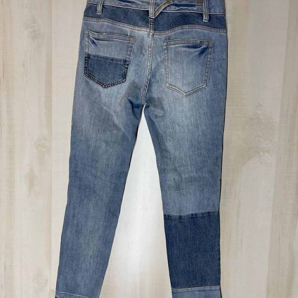 Free People Patchwork Button Fly Denim Jeans, Siz… - image 7